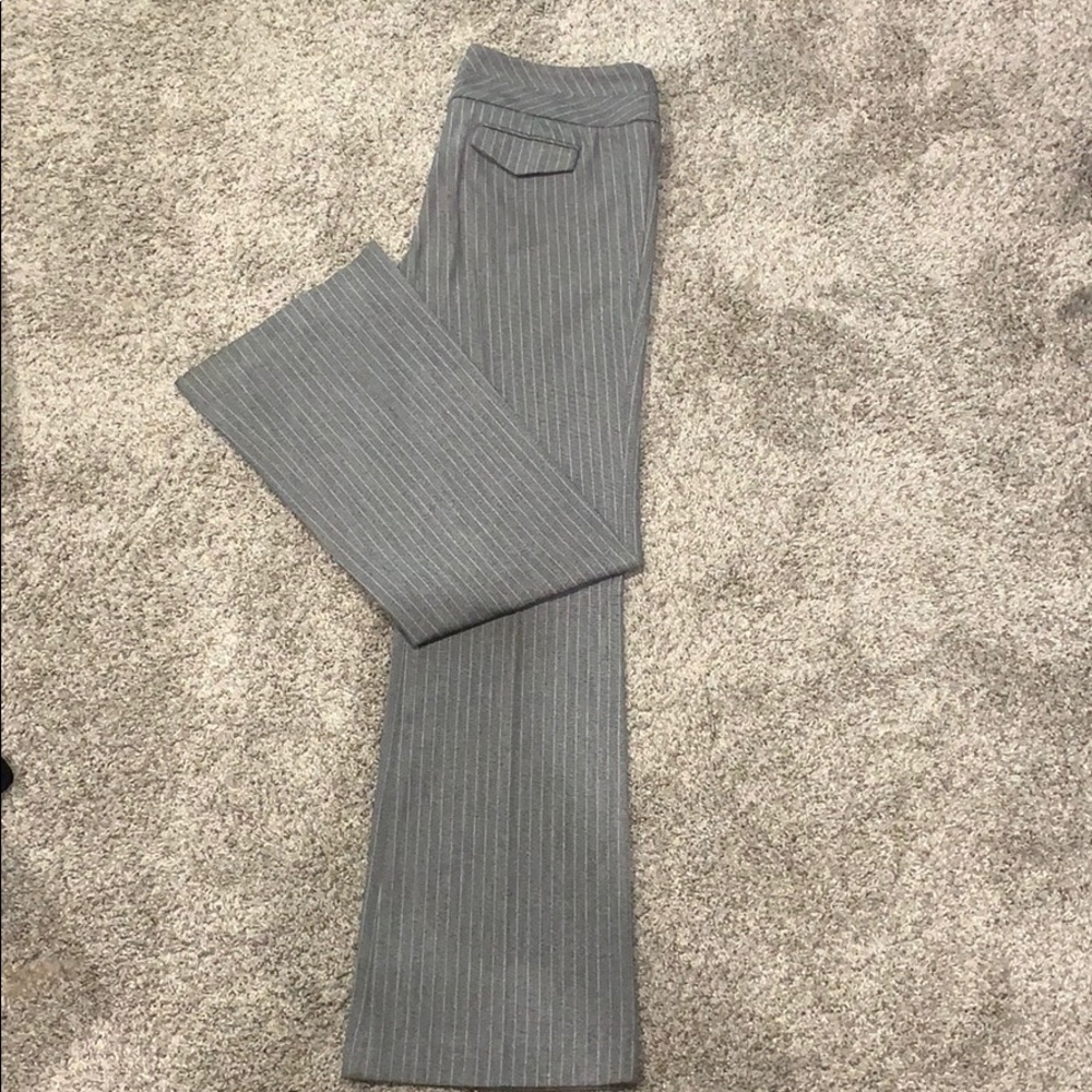 Grey Striped Express Editor Slacks